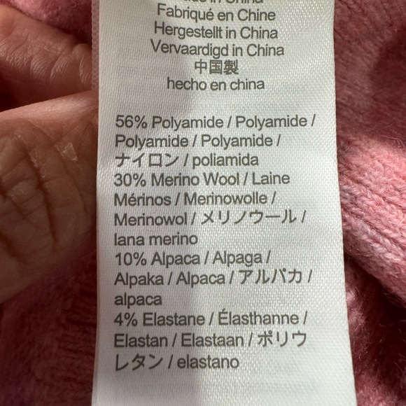 J CREW Pink Half Zip Midi Sweater Dress Super Soft Wool Alpaca Yarn Size Medium - Picture 11 of 12